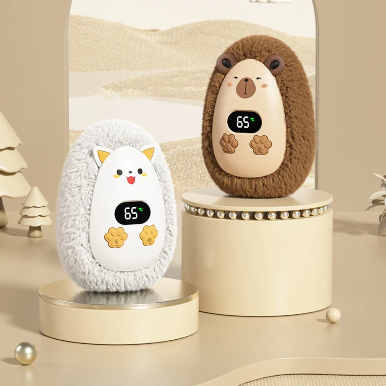 Weiche beheizbare Plüschhandschuhe