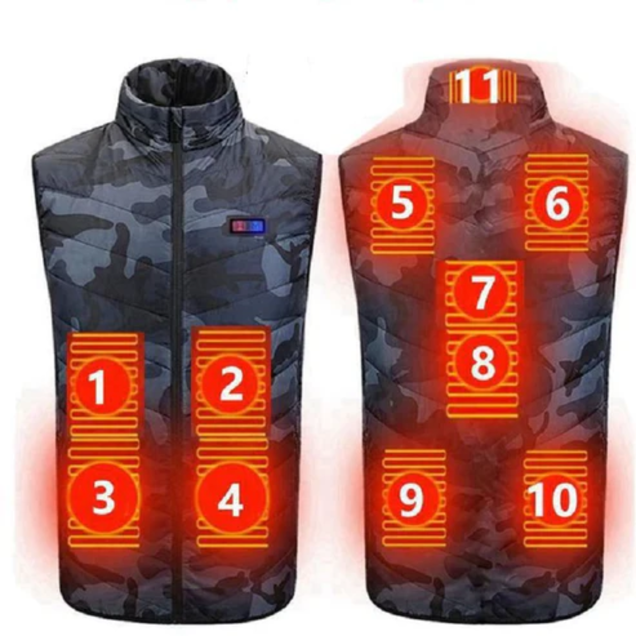 Elektrische Heizjacke mit 11 Heizzonen