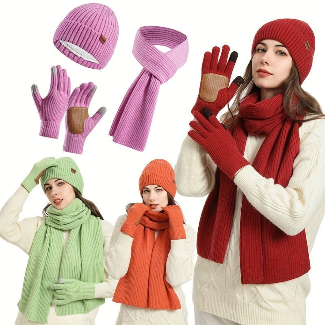 3-teiliges Winterstrick-Set Warm und Bequem