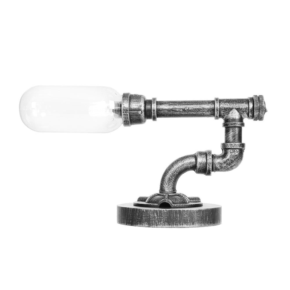 Lampe de Table Élégante en Verre Clair avec Abat-jour Rond - Santeova