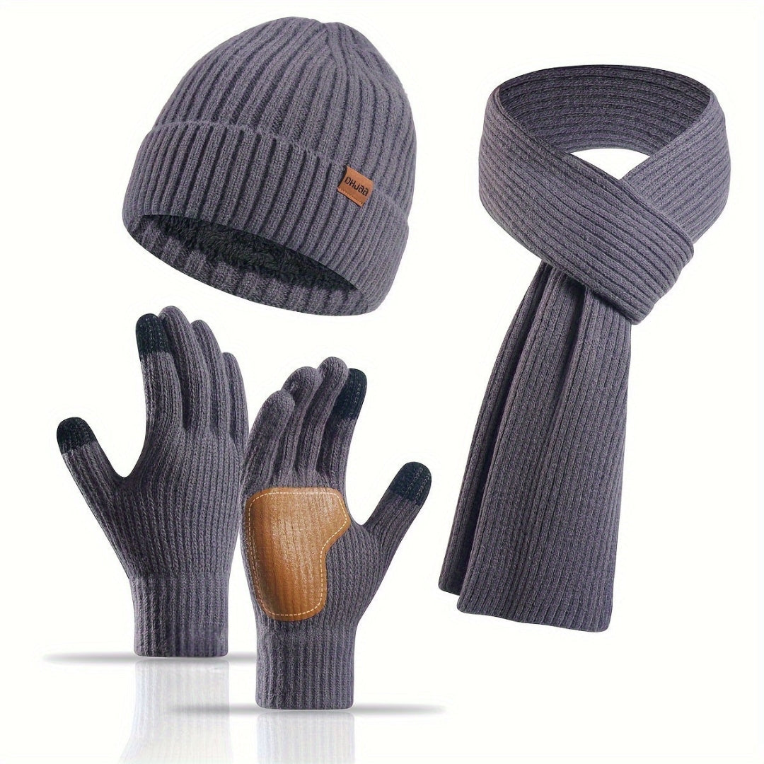 3-teiliges Winterstrick-Set Warm und Bequem