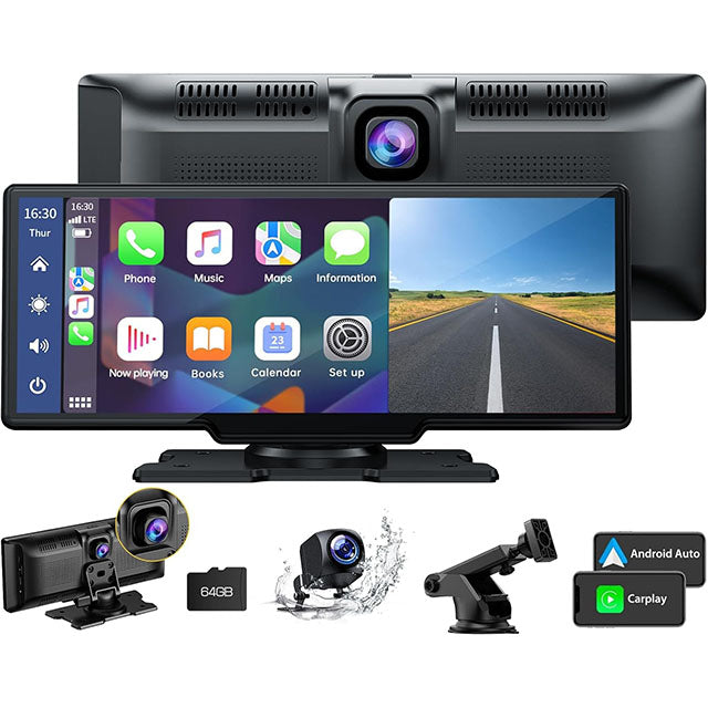 Écran GPS Autoradio 2K HD avec Caméra de Recul et Dashcam 64 Go - Santeova