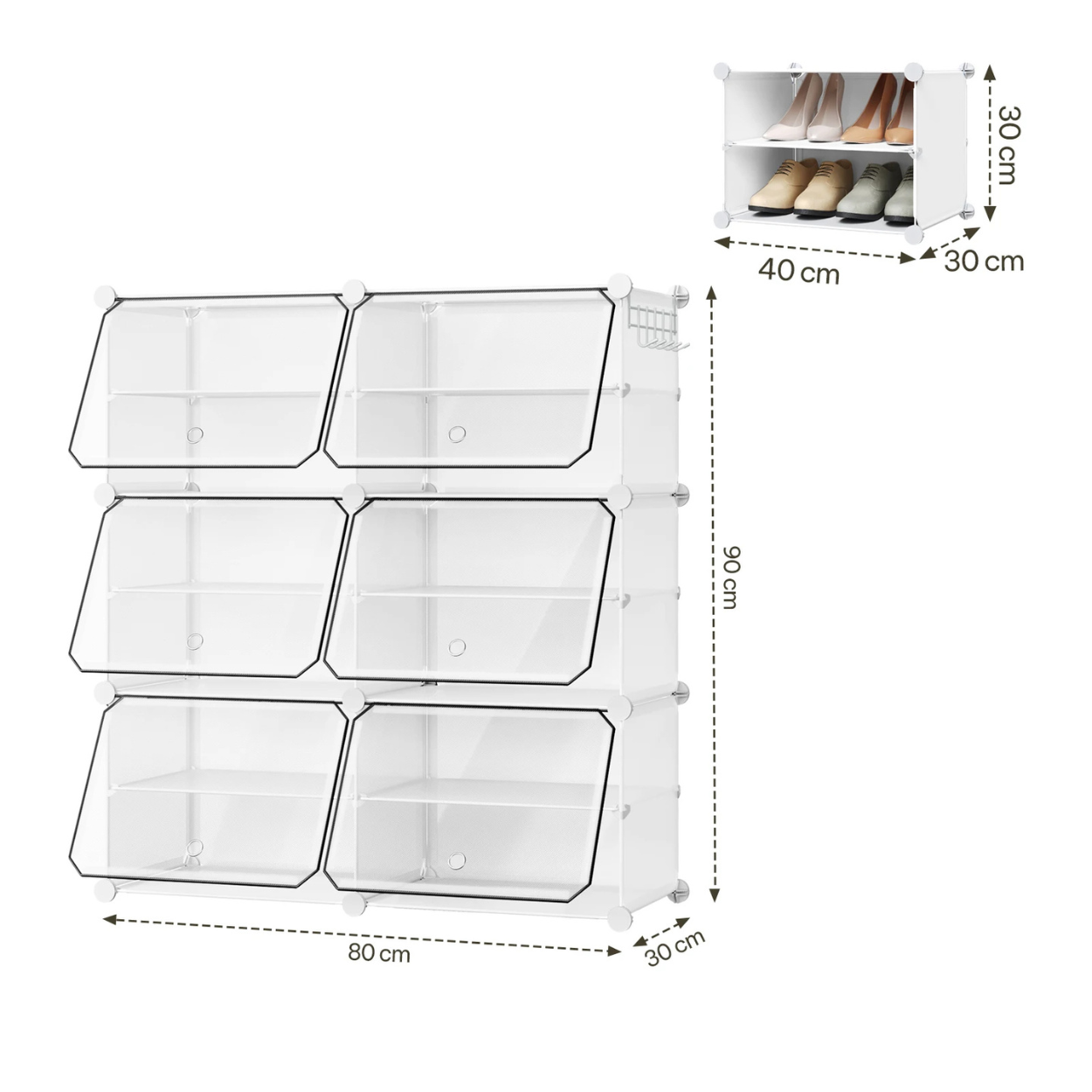 Kompakter faltbarer und modularer Schuhschrank