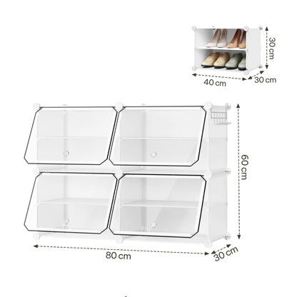 Kompakter faltbarer und modularer Schuhschrank