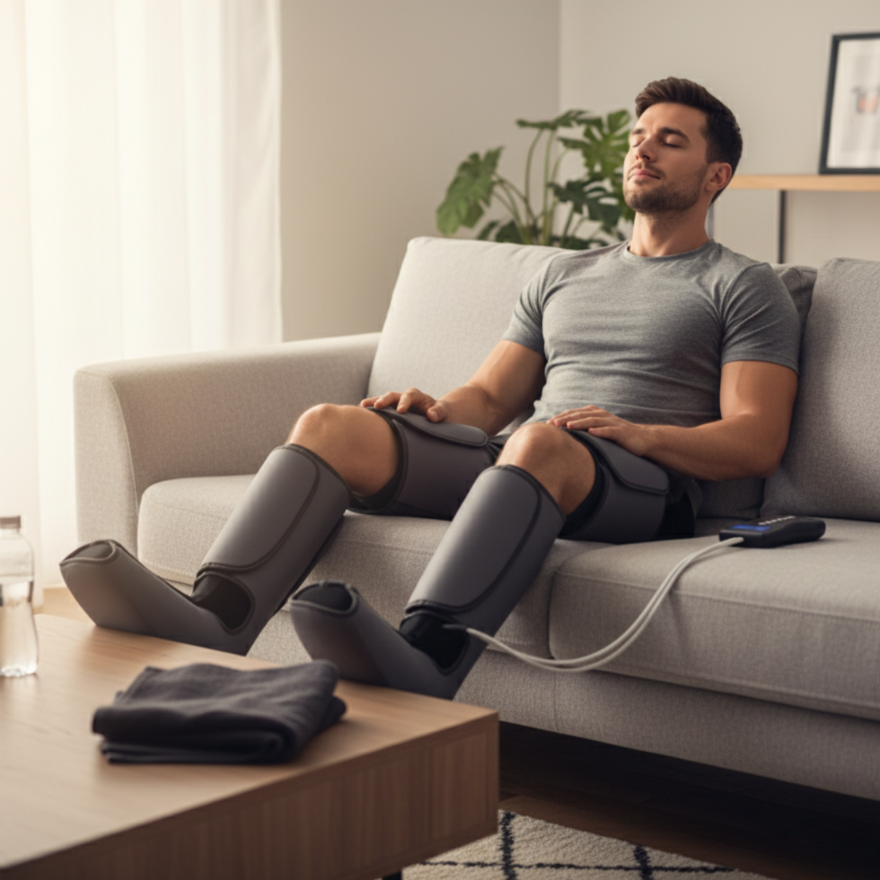 Medizinische Kompressionsstiefel für müde Beine