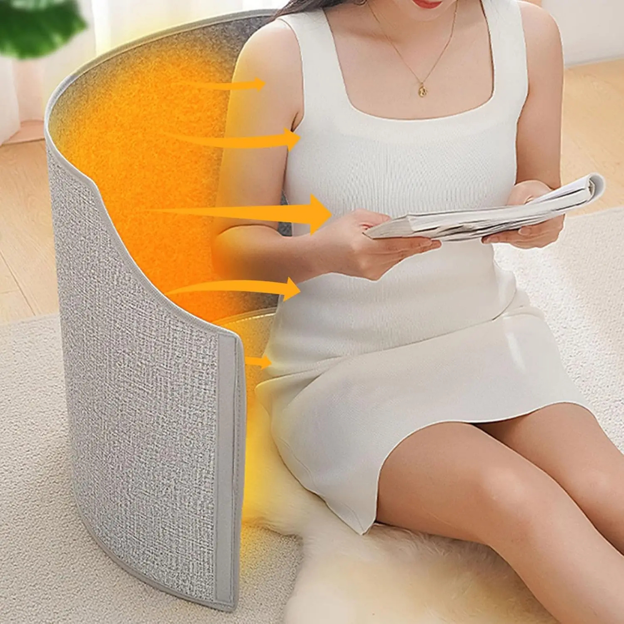 Elektrisch beheizbare, verstellbare Beinwärmer mit Massagefunktion