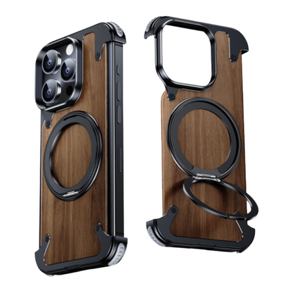 iPhone-Hülle aus Naturholz mit drehbarem Ständer