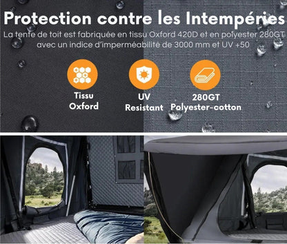 4-Personen-Dachzelt fürs Camping mit dem Auto