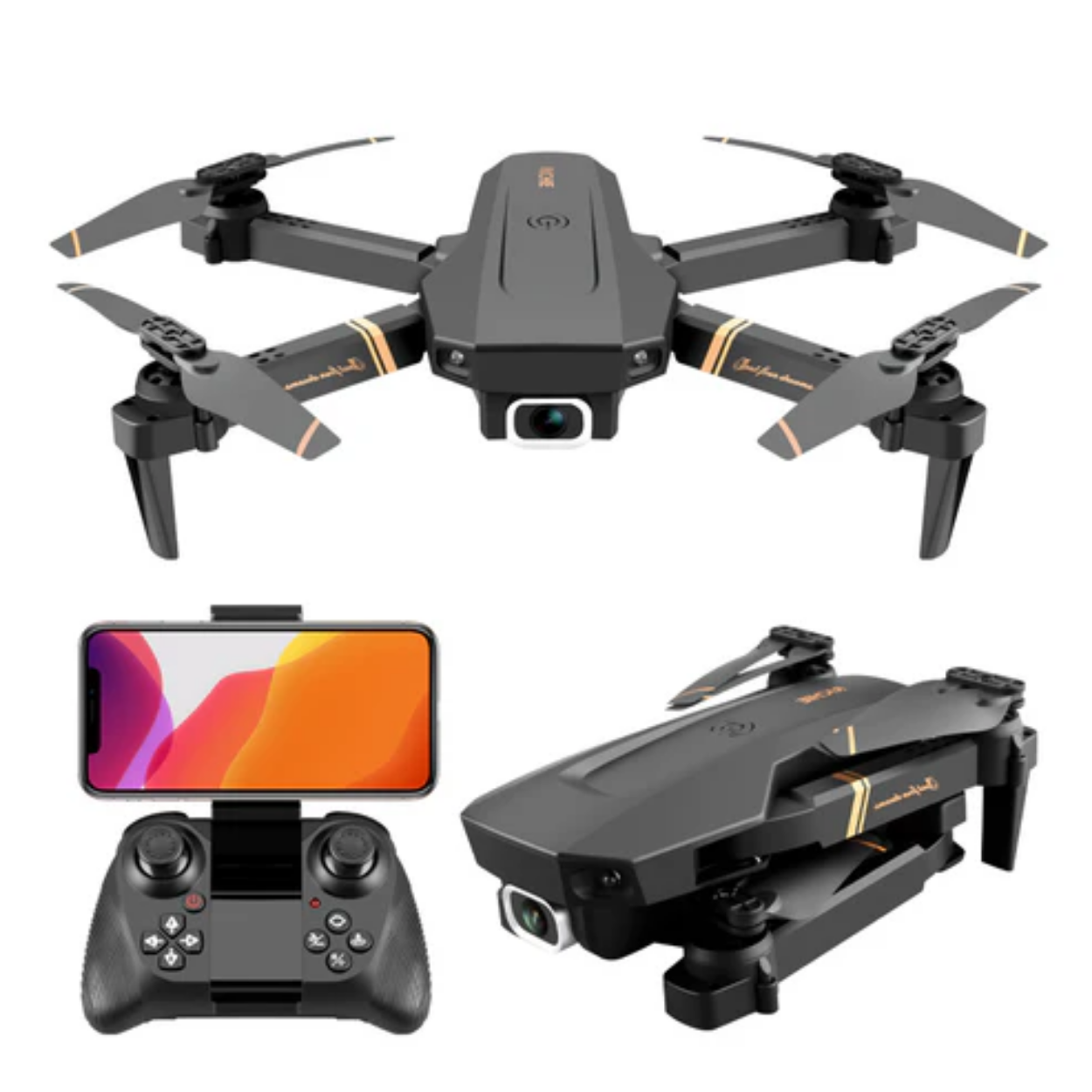 4K WiFi Drohne mit doppellinsigem Weitwinkel und Stabilisierung