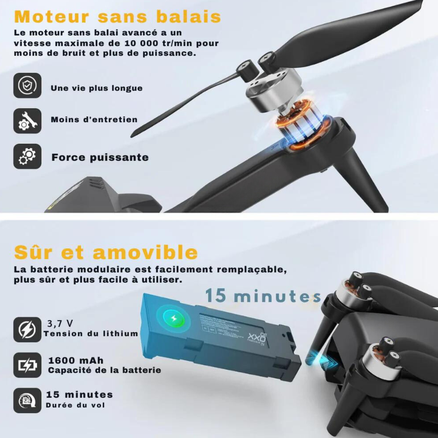 Marcherelle™ | Tragbare Drohne mit zwei Kameras – Intelligente Stabilisierung und Live-Video