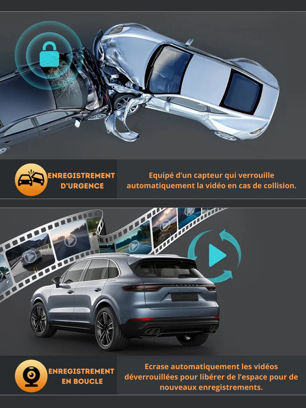4K-HD-Autokamera mit Daueraufnahme