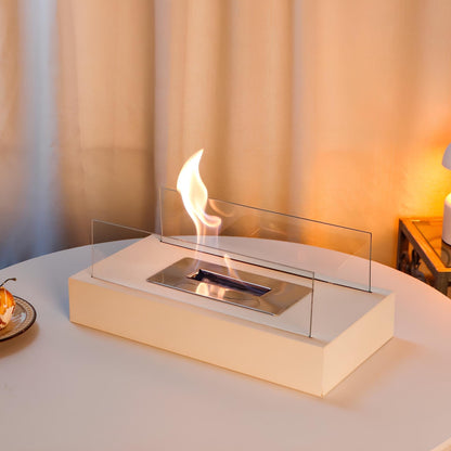 Außen-Tischkamin mit realistischer Glasflamme