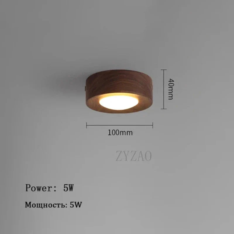 Deckenleuchte aus Holz im eleganten Stil mit intensiver LED