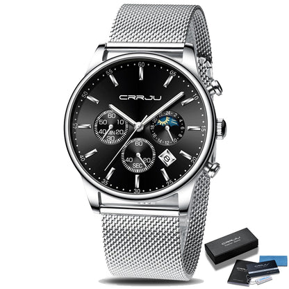 Sportuhr mit Metallarmband für Herren