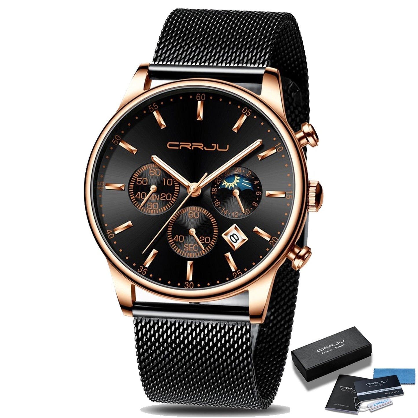 Sportuhr mit Metallarmband für Herren