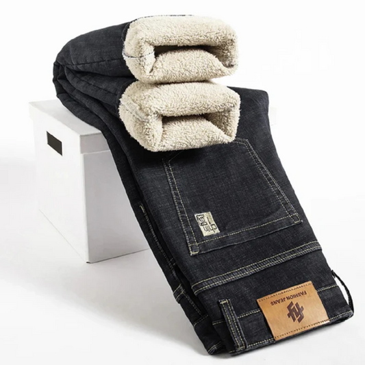Jean Homme Hiver Doublé Polaire Chaud et Confortable - Marcherelle