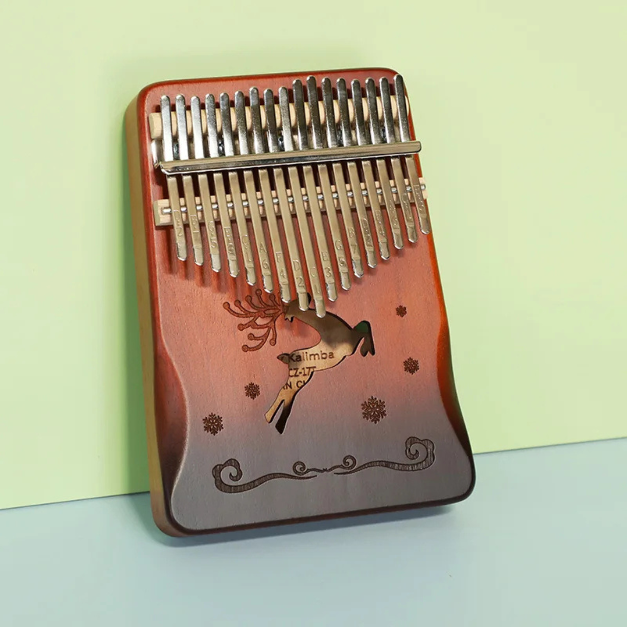 Tragbare 17-Tasten Holz-Kalimba mit Daumenklavier