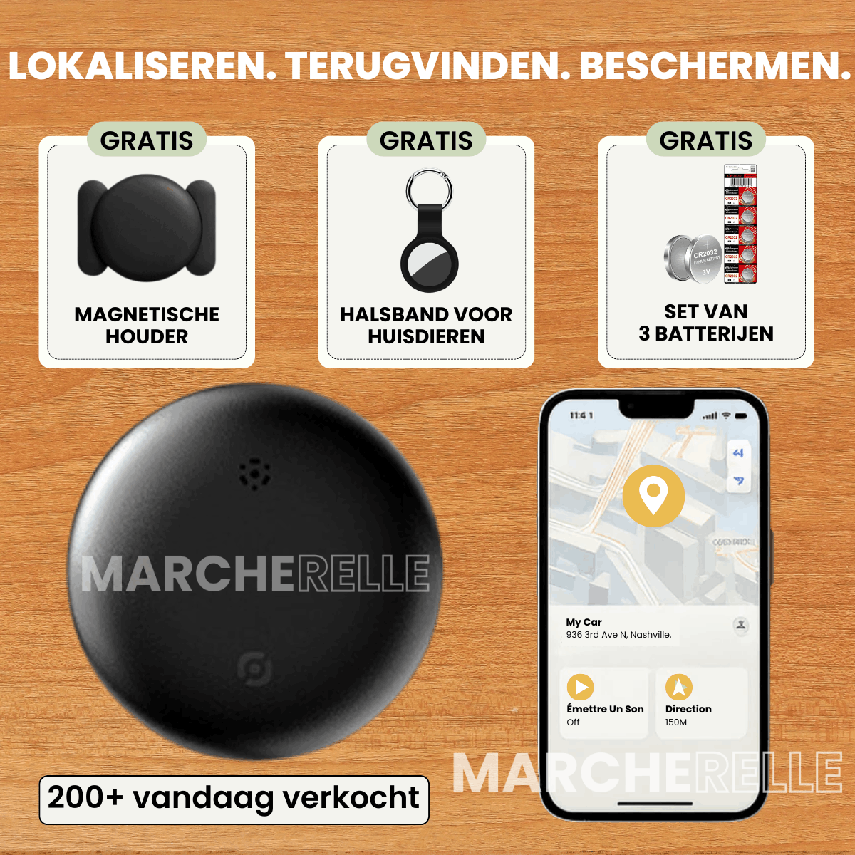 Marcherelle - GPS-Tracker ohne Abonnement | Kompatibel mit Android & iOS