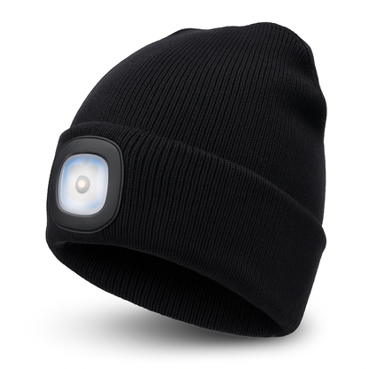 Wärmende Leuchtmütze mit wiederaufladbarer LED