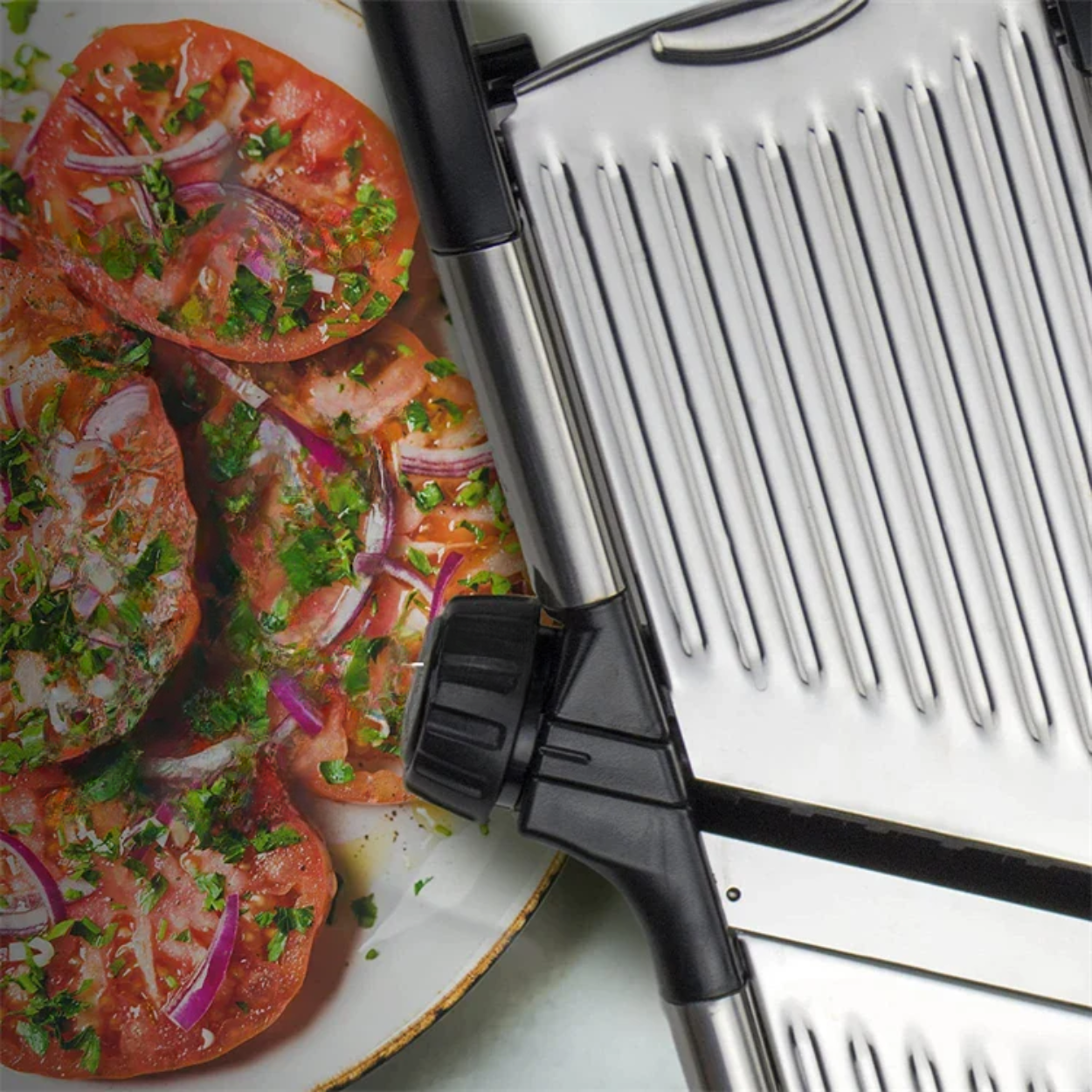 Verstellbare Mandoline aus Edelstahl mit scharfem Messer