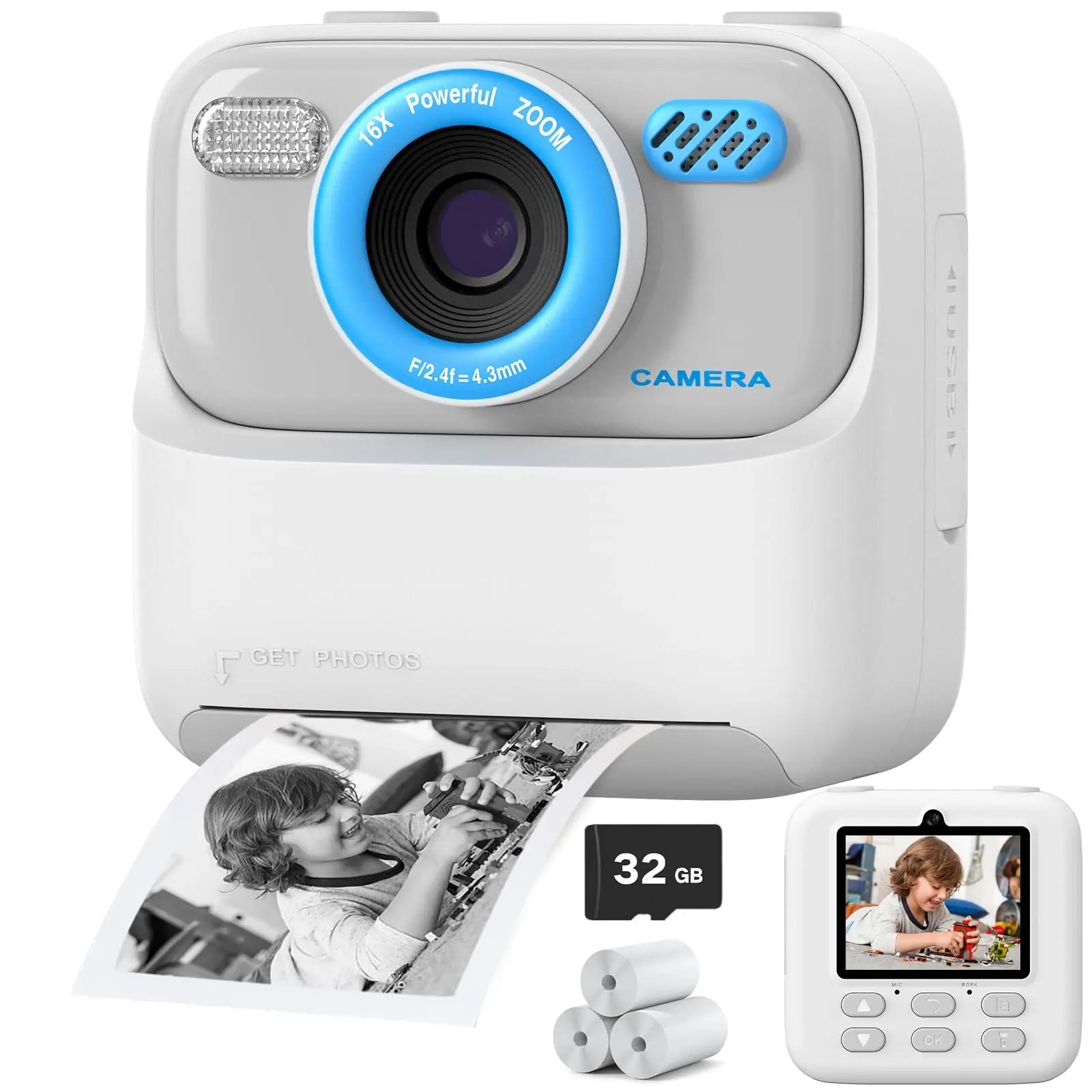 Marcherelle™ – Appareil Photo Enfant Instantané Ludique & Créatif avec Impression