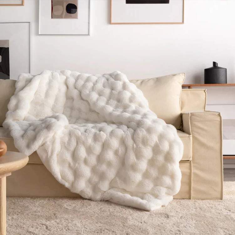 Marcherelle™ – Couverture Lestée en Fausse Fourrure Ultra Douce & Relaxante