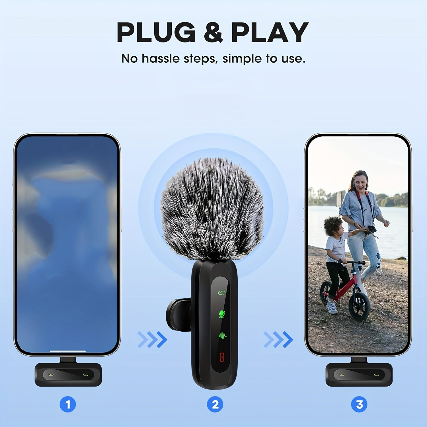 Marcherelle™ – Microphone Cravate Sans Fil USB-C Pour Un Son Clair Et Stable