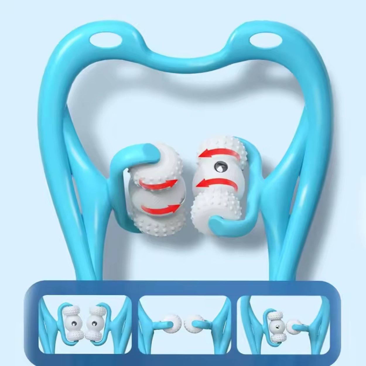 Elektrischer Nacken- und Rückenmassagegerät mit 6 entspannenden Rollen