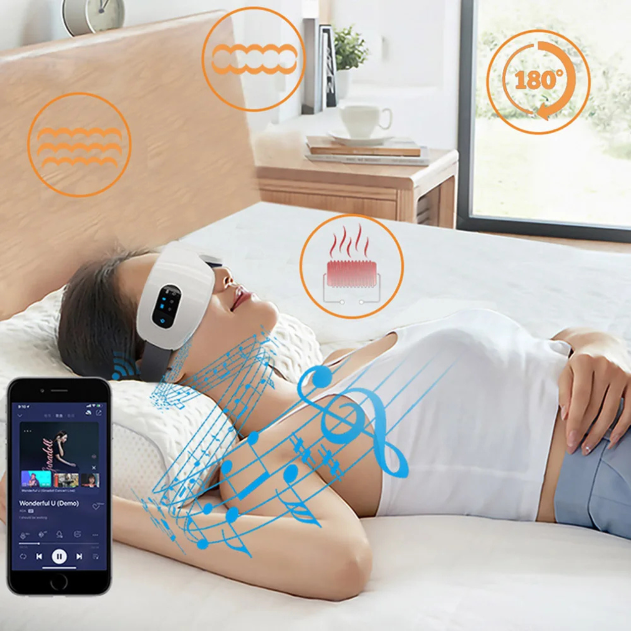 Elektronischer Augenmassagegerät mit Bluetooth und Massagefunktion