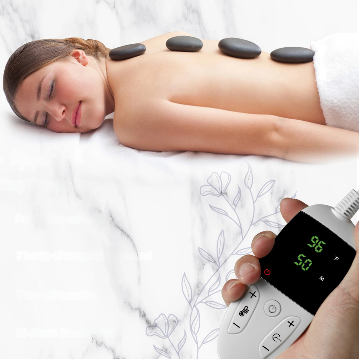 Basalt-Heizstein mit Integrierter Heizung für Massage
