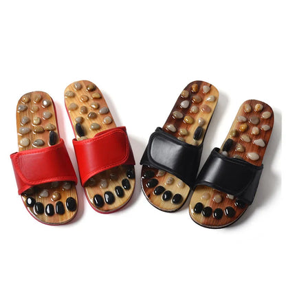 Fußmassage-Sandalen mit Flusssteinen