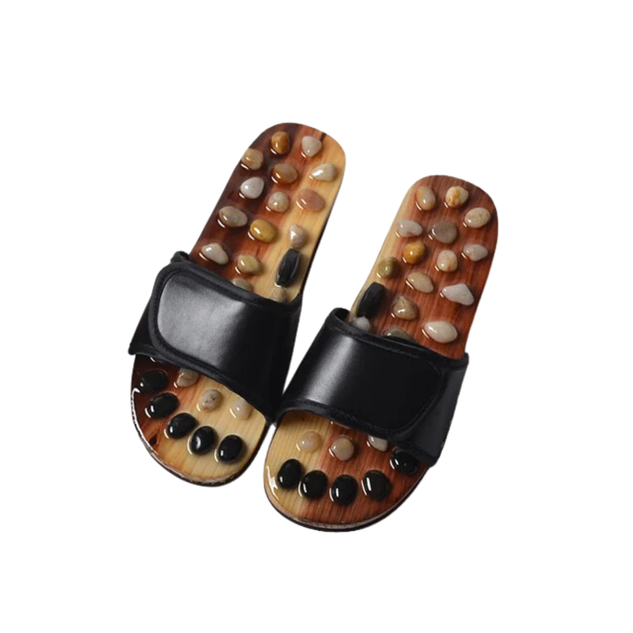 Fußmassage-Sandalen mit Flusssteinen
