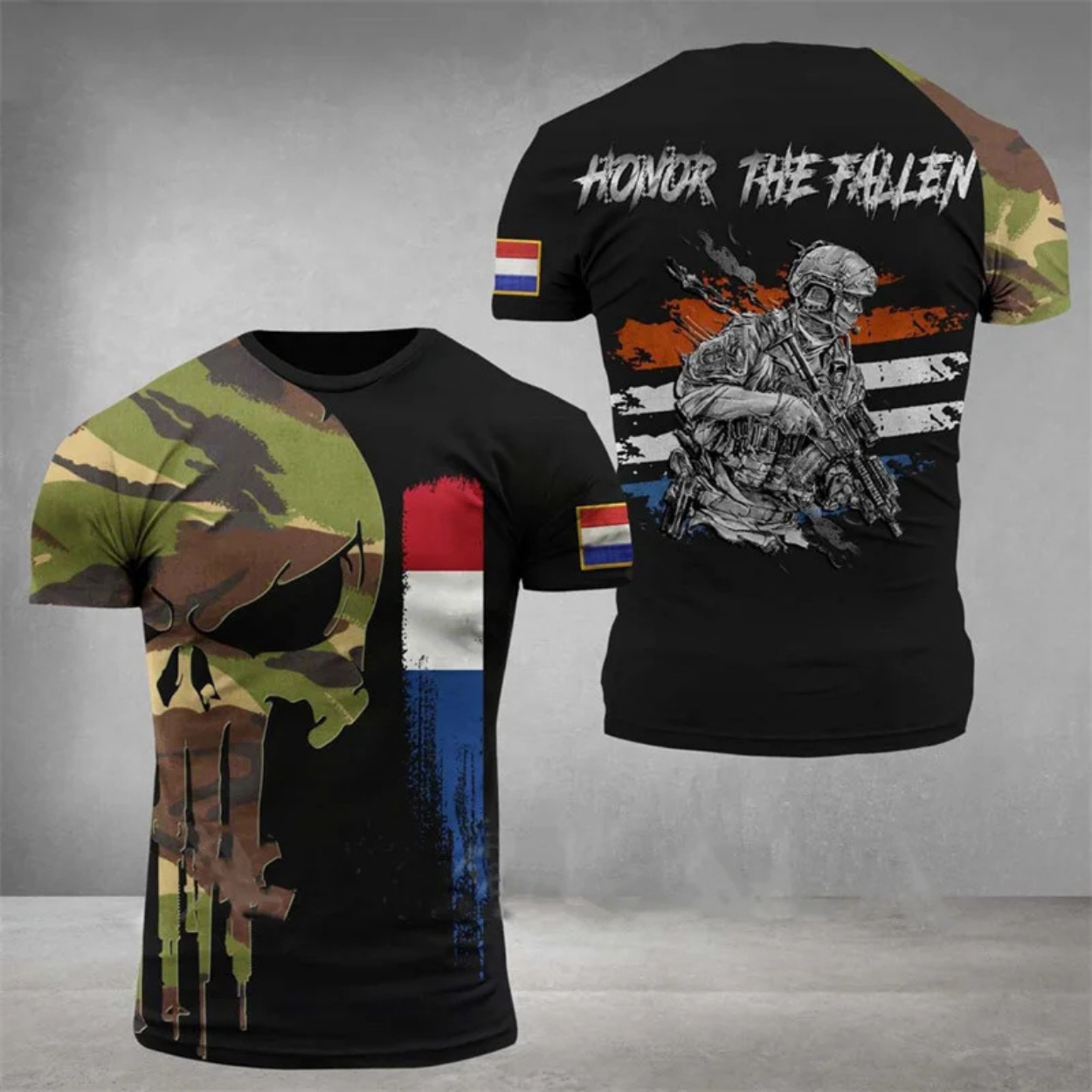 T-Shirt im Militär-Stil Tarnmuster für Herren