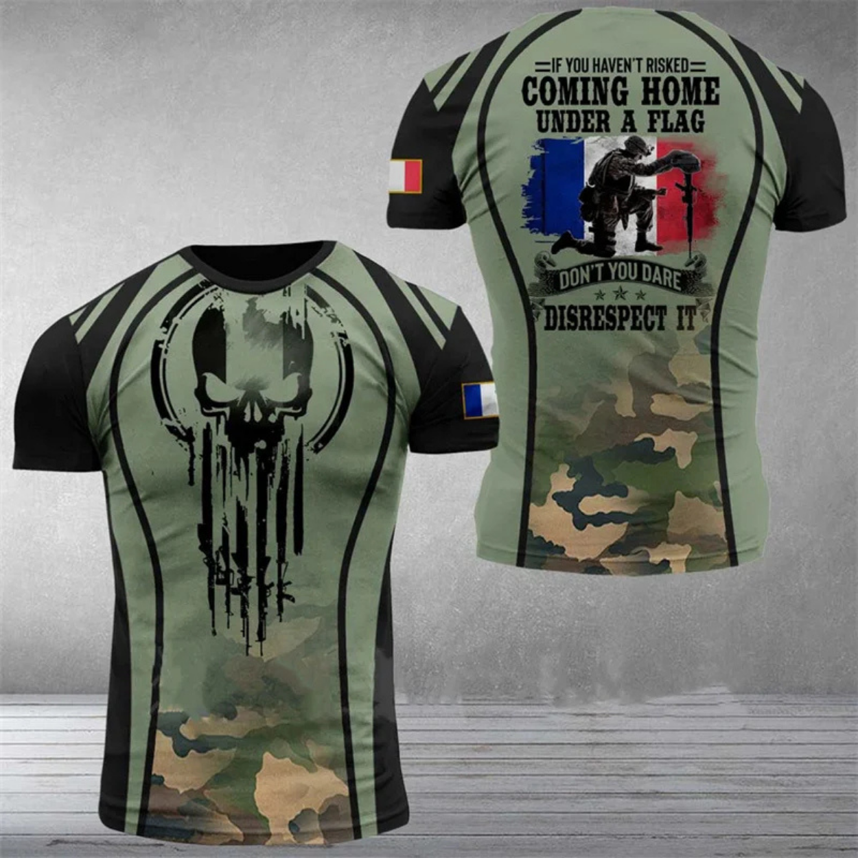 T-Shirt im Militär-Stil Tarnmuster für Herren