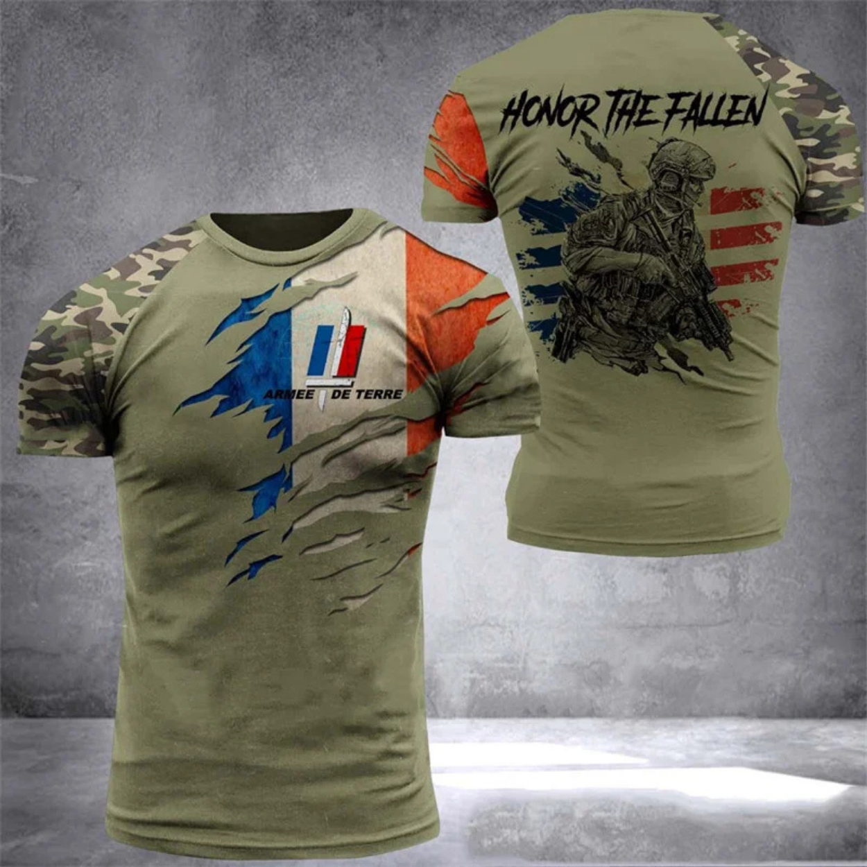 T-Shirt im Militär-Stil Tarnmuster für Herren