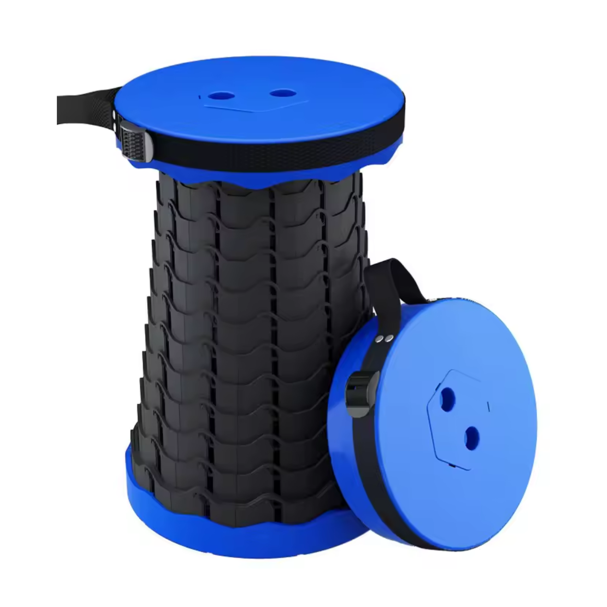 Klappbarer und höhenverstellbarer Hocker