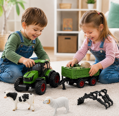RC-Traktor Spielzeug für Kinder mit Metallanhänger