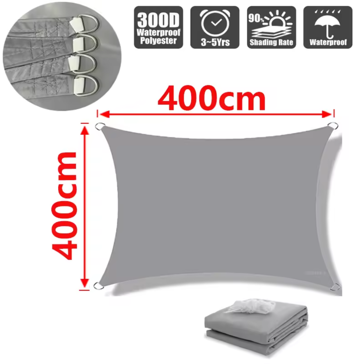 Wasserabweisendes, leichtes Polyester-Sonnensegel