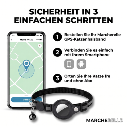 Macherelle™ – GPS-Halsband für Katzen Kein Abonnement | Kompatibel mit iOS & Android