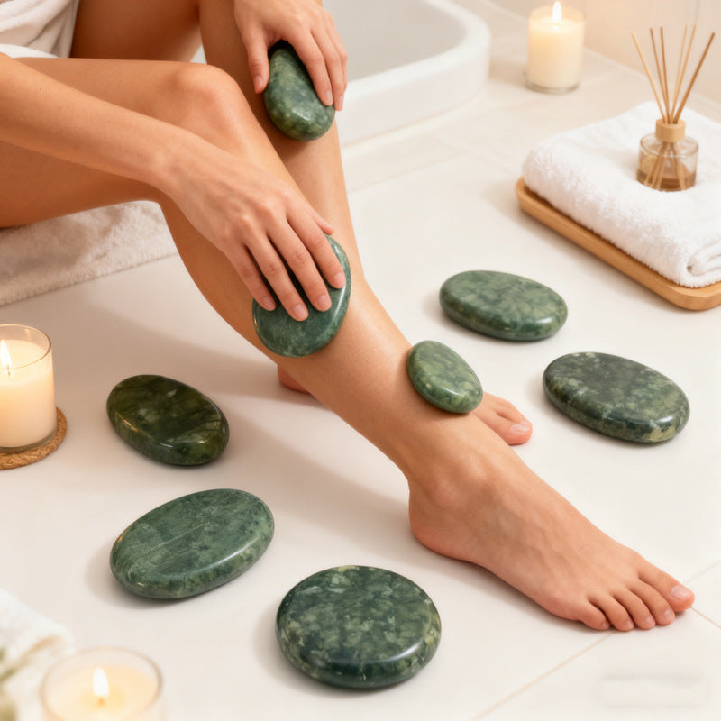 Warme Massage-Steine aus natürlichem Jade
