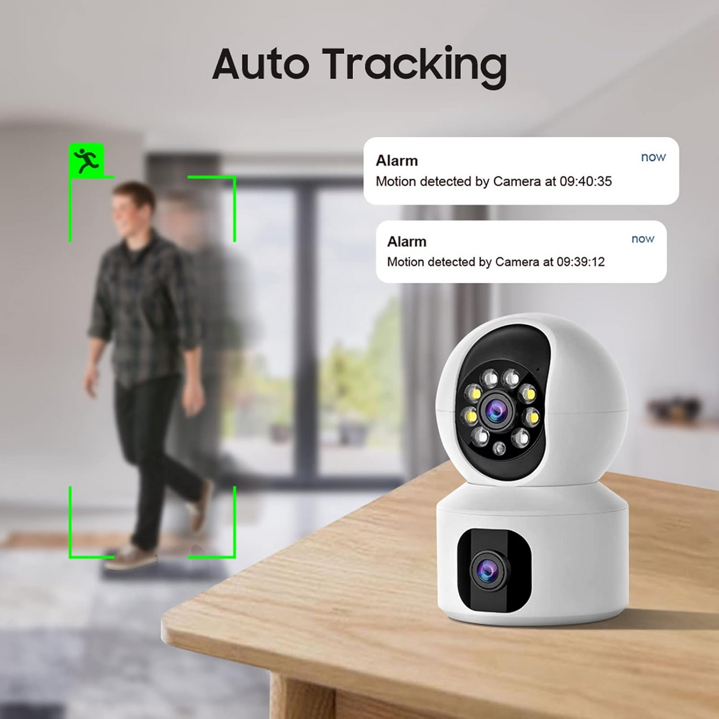 Marcherelle™ – WLAN-Sicherheitskamera mit Doppelobjektiv und HD-Sicht