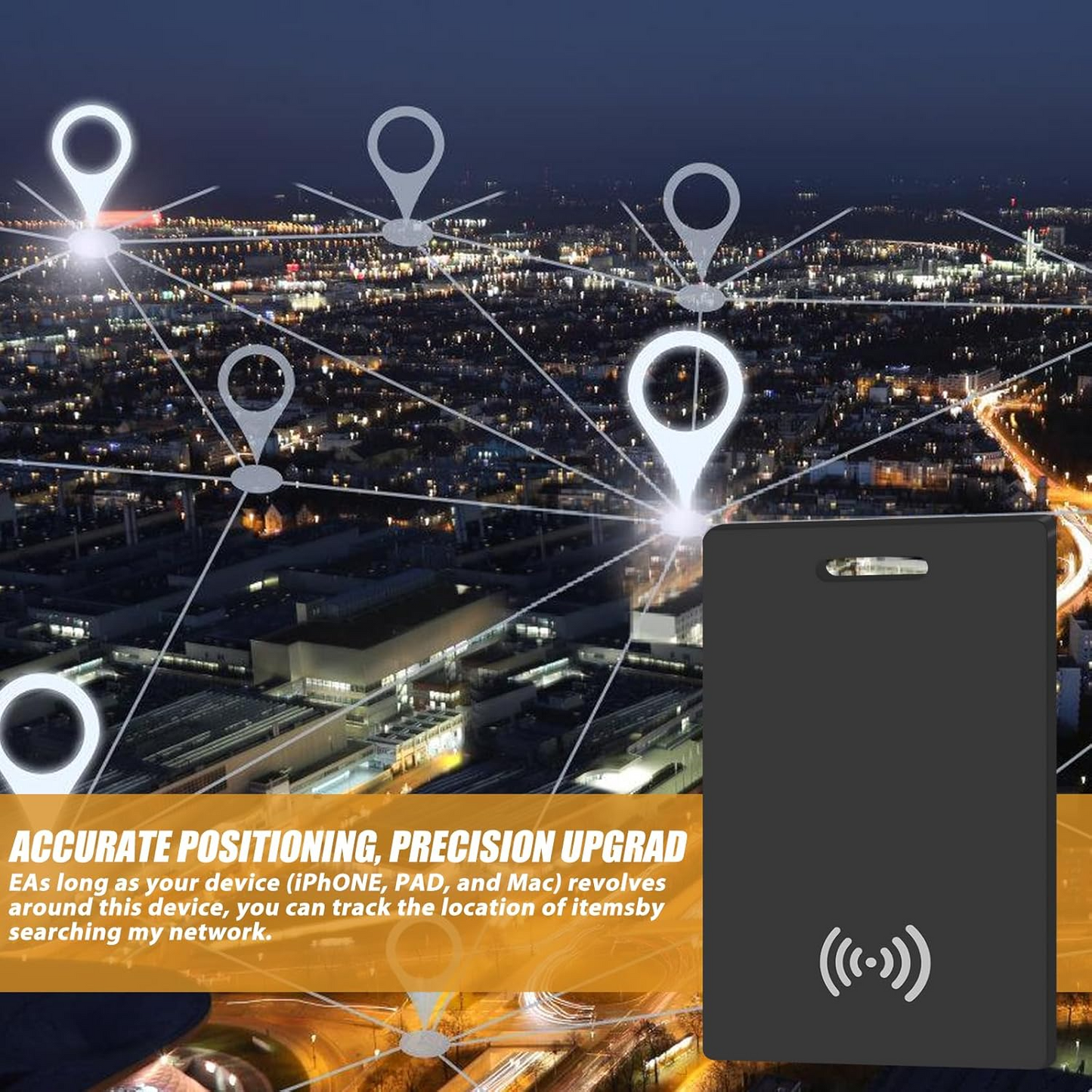 Marcherelle™ – Wiederaufladbare Portfoliokarte zur Nachverfolgung, Kompatibel mit Apple Find My