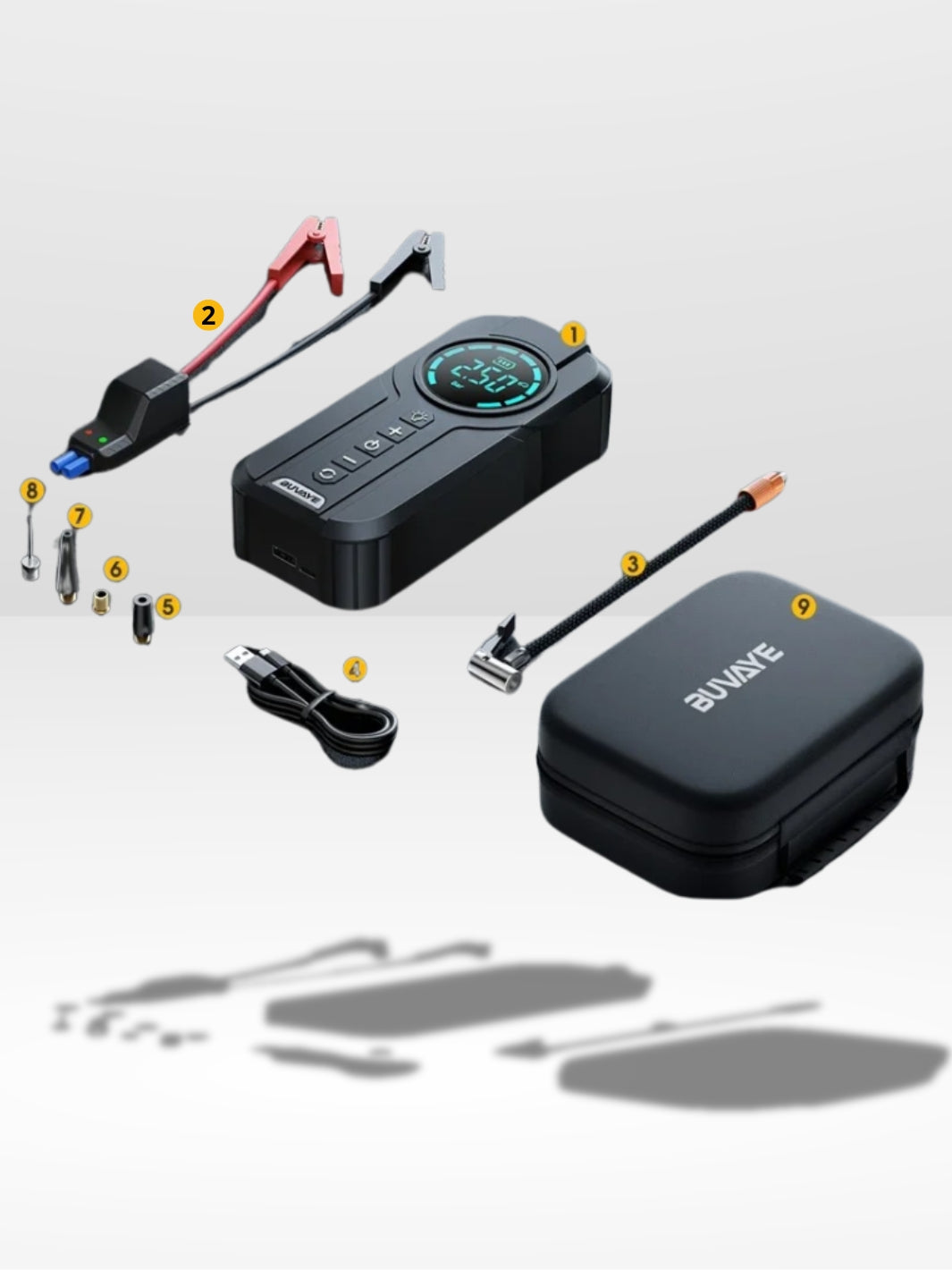 Leistungsstarker und praktischer multifunktionaler 4-in-1-Kompressor