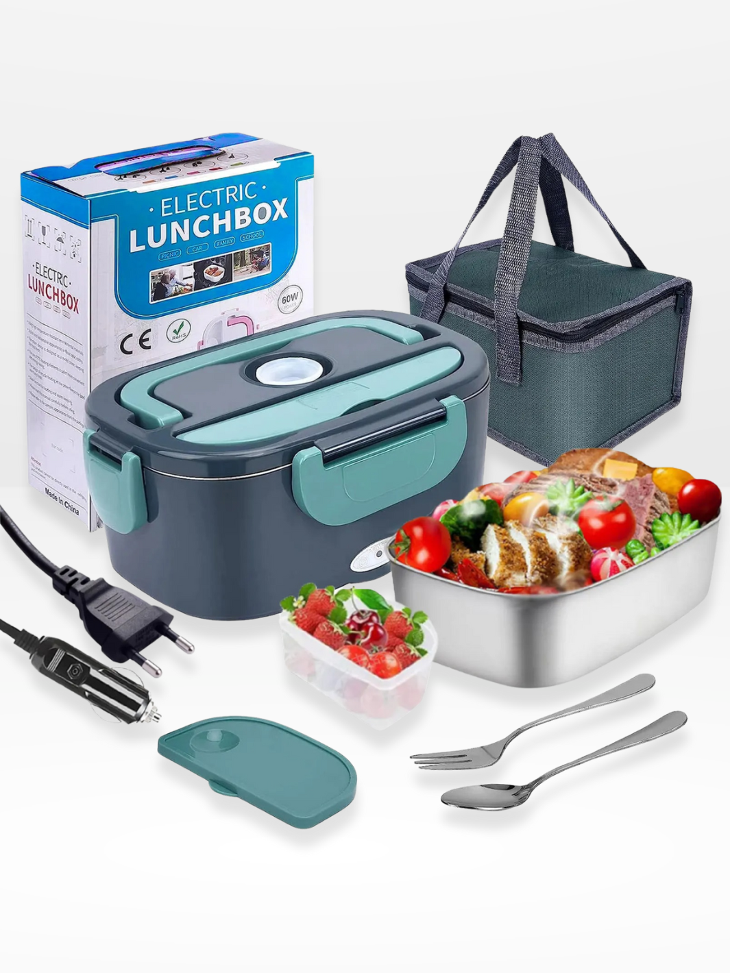 Boîte à Lunch Chauffante avec Thermos pour Repas Chaud - Marcherelle